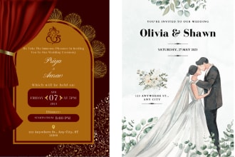 create an amazing wedding e invitation card