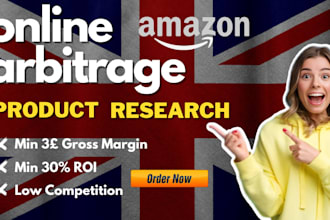 do UK online arbitrage amazon fba product research for you