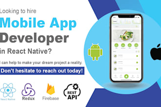 develop cross platform android and IOS mobile apps in react native or expo