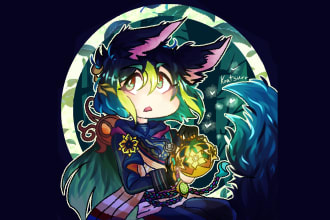 Top 5!  draw a chibi badge pin pfp design of any character