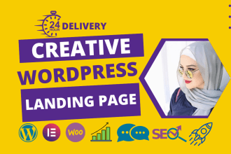 design creative wordpress landing page on godaddy bluehost hostinger namecheap