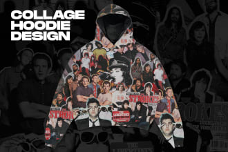 do cool collage streetwear hoodie design