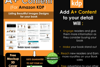 create a plus content for your books on amazon KDP