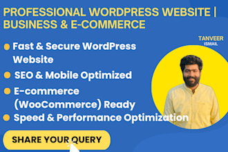 design a fast and secure wordpress business or ecommerce website with SEO