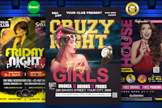 do corporate gym club party event flyer design in 06 hrs