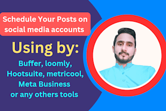 schedule posts on your social media via hootsuite, buffer