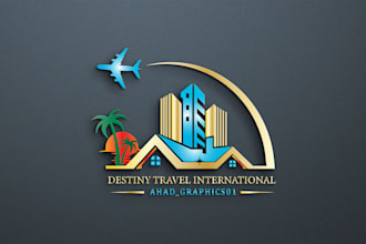 design a travel and hotel, tour, travel agency logo for you