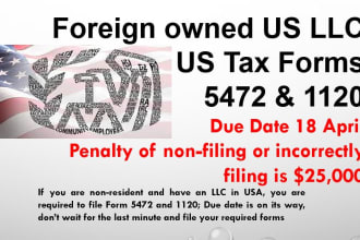 prepare and fax forms 1120 and 5472 for foreign owned US llc