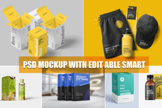 create a new PSD mockup template with smart objects layers