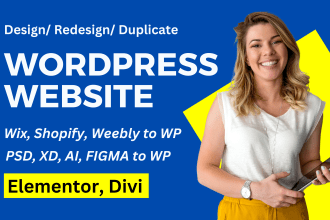 convert or redesign wix, squarespace, and shopify to wordpress website design