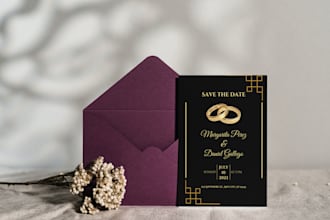 make surprising save the date, wedding, birthday invitation in 10 hours