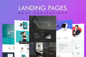 design landing pages for real estate, events, products, services and apps