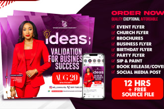 create postcard,  marketing flyer, event flyer design in 12hrs
