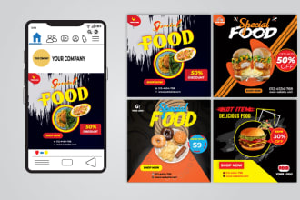 design 30 food social media posts for whole month