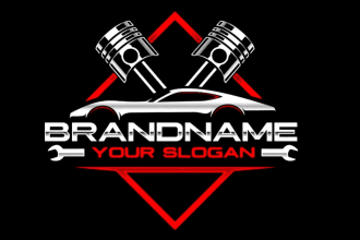 create amazing logo racing, automotive with 3d style