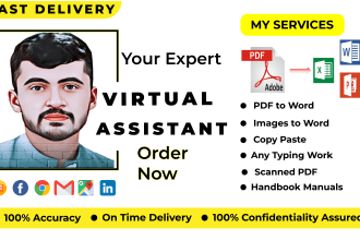 convert PDF to word, pdf to excel, copy paste, and any typing works