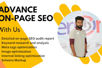 do on page SEO optimization of wordpress, shopify, wix, squarespace, and joomla