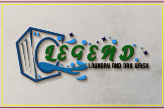 design laundry shop front logo professionally in 24 hours