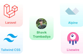 make website using tall stack, tailwind, alpine, livewire, laravel