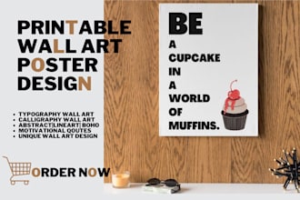 do minimalist typography poster and printable wall art design