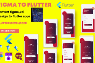 convert figma, xd design to flutter app frontend and flutter firebase developer