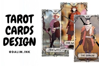 illustrate your tarot cards in a cartoon artstyle