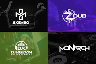 do dj music logo, rock, hip hop, band design