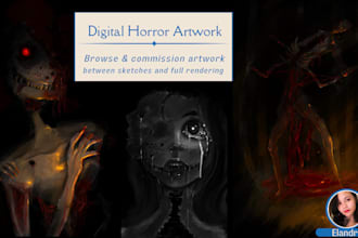 illustrate horror art for you