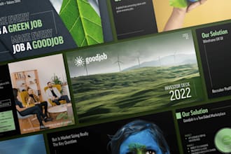 design your pitch, PPT or google slides decks