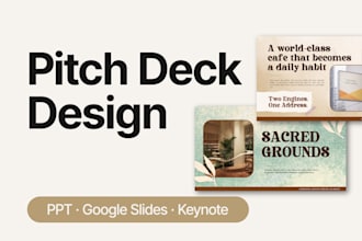 design your pitch, PPT or google slides decks