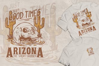 create a vintage t shirt design with hand drawn