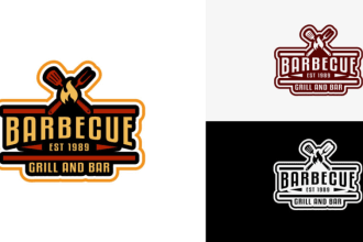 do good looking creative BBQ logo for you
