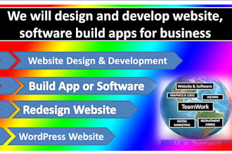 design and develop website, software build apps for business