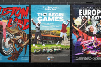 design illustration for event flyer, sports, club, party, dj poster