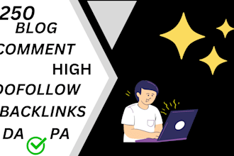 do 250 unique domain blog comment seo dofollow backlinks