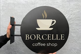 do awesome coffee shop logo for you with my own creativity