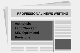 do professional news writing, breaking stories, trending, SEO optimized topics