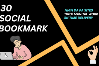 get 30 high authority social bookmarks SEO backlinks