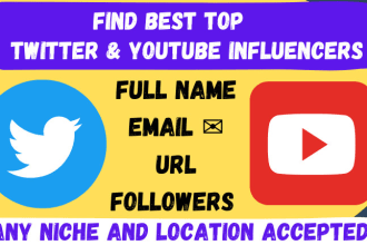 find best top youtube influencer and twitter influencer for your niche
