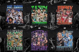 unique 90s bootleg rap nba NFL t shirt design