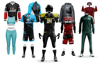 create all sports uniforms 3d mock ups