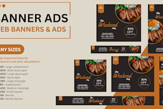 design attractive banner ads, web banner ads and google banner ads