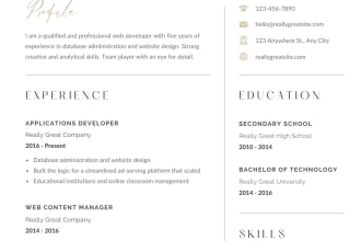 create an entry level programmer resume and cover letter