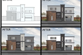 make elevation 2d 3d elevation floorplan rendering in photoshop