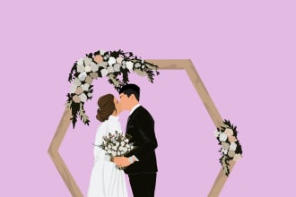 draw minimalist illustrations, single, couple or family