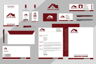 design business card, letterhead, stationery and brand identity