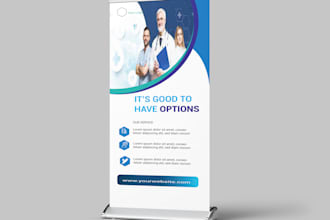 create a amazing professional medical rollup banner design