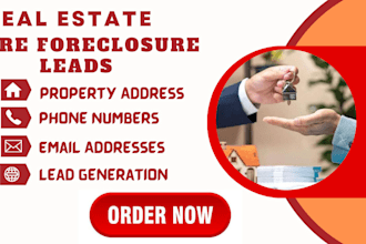 provide pre foreclosure real estate leads with skip tracing