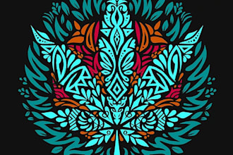 create cool logo hand drawn vector tribal