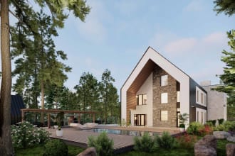 create exterior design and 3d rendering